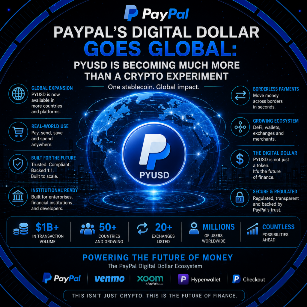 PYUSD stablecoin illustration in the Revold Blog article "PayPal’s Digital Dollar Goes Global: PYUSD Is Becoming Much More Than a Crypto Experiment"