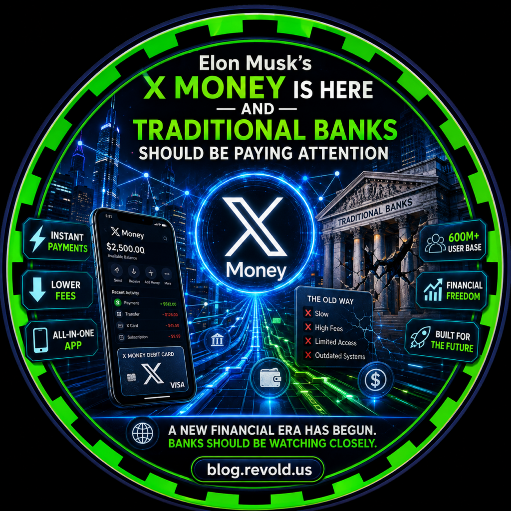Illustration for the section "X Money Has Officially Entered the Market" in the Revold Blog article "Elon Musk’s X Money Is Here — And Traditional Banks Should Be Paying Attention"